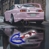 Devil Horns Broken Heart JDM Tsurikawa Drift Subway Train Bus Handle Strap – Universal Car Interior Hanging Charm, Bosozoku Black Cats Pattern Retro Nylon Strap X1