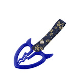 Devil Horns Broken Heart JDM Tsurikawa Drift Subway Train Bus Handle Strap – Universal Car Interior Hanging Charm, Bosozoku Blue Flowers Pattern Retro Nylon Strap X1