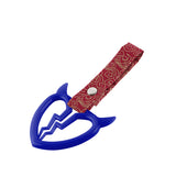 Devil Horns Broken Heart JDM Tsurikawa Drift Subway Train Bus Handle Strap – Universal Car Interior Hanging Charm, Bosozoku Red Clouds Pattern Retro Nylon Strap X1