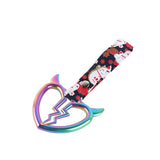 Devil Horns Broken Heart JDM Tsurikawa Drift Subway Train Bus Handle Strap – Universal Car Interior Hanging Charm, Bosozoku Black Cats Pattern Retro Nylon Strap X1