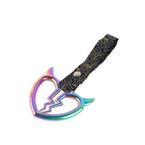 Devil Horns Broken Heart JDM Tsurikawa Drift Subway Train Bus Handle Strap – Universal Car Interior Hanging Charm, Bosozoku Black Clouds Pattern Retro Nylon Strap X1