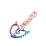Devil Horns Broken Heart JDM Tsurikawa Drift Subway Train Bus Handle Strap – Universal Car Interior Hanging Charm, Bosozoku Pink Flowers Pattern Retro Nylon Strap X1