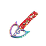 Devil Horns Broken Heart JDM Tsurikawa Drift Subway Train Bus Handle Strap – Universal Car Interior Hanging Charm, Bosozoku Red Dogs Pattern Retro Nylon Strap X1