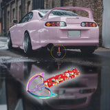 Devil Horns Broken Heart JDM Tsurikawa Drift Subway Train Bus Handle Strap – Universal Car Interior Hanging Charm, Bosozoku Red Dogs Pattern Retro Nylon Strap X1