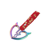 Devil Horns Broken Heart JDM Tsurikawa Drift Subway Train Bus Handle Strap – Universal Car Interior Hanging Charm, Bosozoku Red Flowers Pattern Retro Nylon Strap X1