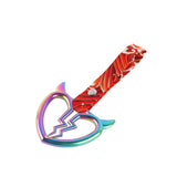 Devil Horns Broken Heart JDM Tsurikawa Drift Subway Train Bus Handle Strap – Universal Car Interior Hanging Charm, Bosozoku Red Waves Pattern Retro Nylon Strap X1