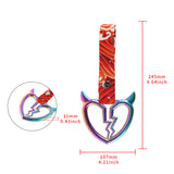 Devil Horns Broken Heart JDM Tsurikawa Drift Subway Train Bus Handle Strap – Universal Car Interior Hanging Charm, Bosozoku Red Waves Pattern Retro Nylon Strap X1