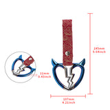 Devil Horns Broken Heart JDM Tsurikawa Drift Subway Train Bus Handle Strap – Universal Car Interior Hanging Charm, Bosozoku Red Clouds Pattern Retro Nylon Strap X1