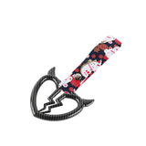 Devil Horns Broken Heart JDM Tsurikawa Drift Subway Train Bus Handle Strap – Universal Car Interior Hanging Charm, Bosozoku Black Cats Pattern Retro Nylon Strap X1