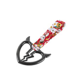 Devil Horns Broken Heart JDM Tsurikawa Drift Subway Train Bus Handle Strap – Universal Car Interior Hanging Charm, Bosozoku Red Cats Pattern Retro Nylon Strap X1
