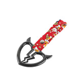 Devil Horns Broken Heart JDM Tsurikawa Drift Subway Train Bus Handle Strap – Universal Car Interior Hanging Charm, Bosozoku Red Dogs Pattern Retro Nylon Strap X1