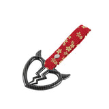 Devil Horns Broken Heart JDM Tsurikawa Drift Subway Train Bus Handle Strap – Universal Car Interior Hanging Charm, Bosozoku Red Flowers Pattern Retro Nylon Strap X1