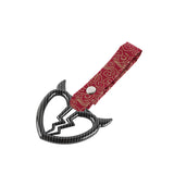Devil Horns Broken Heart JDM Tsurikawa Drift Subway Train Bus Handle Strap – Universal Car Interior Hanging Charm, Bosozoku Red Clouds Pattern Retro Nylon Strap X1