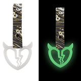 Devil Horns Broken Heart JDM Tsurikawa Drift Subway Train Bus Handle Strap – Universal Car Interior Hanging Charm, Bosozoku Green Waves Pattern Retro Nylon Strap X1