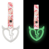 Devil Horns Broken Heart JDM Tsurikawa Drift Subway Train Bus Handle Strap – Universal Car Interior Hanging Charm, Bosozoku Pink Flowers Pattern Retro Nylon Strap X1