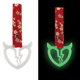 Devil Horns Broken Heart JDM Tsurikawa Drift Subway Train Bus Handle Strap – Universal Car Interior Hanging Charm, Bosozoku Red Flowers Pattern Retro Nylon Strap X1