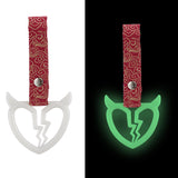 Devil Horns Broken Heart JDM Tsurikawa Drift Subway Train Bus Handle Strap – Universal Car Interior Hanging Charm, Bosozoku Red Clouds Pattern Retro Nylon Strap X1