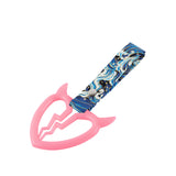 Devil Horns Broken Heart JDM Tsurikawa Drift Subway Train Bus Handle Strap – Universal Car Interior Hanging Charm, Bosozoku Blue Waves Pattern Retro Nylon Strap X1