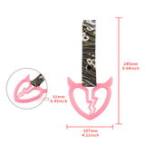 Devil Horns Broken Heart Crystal-Style Ring JDM Tsurikawa Drift Subway Train Bus Handle Strap – Universal Car Interior Hanging Charm, Bosozoku Green Waves Pattern Retro Nylon Strap X2
