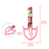 Devil Horns Broken Heart JDM Tsurikawa Drift Subway Train Bus Handle Strap – Universal Car Interior Hanging Charm, Bosozoku Red Cats Pattern Retro Nylon Strap X1