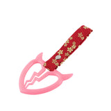 Devil Horns Broken Heart JDM Tsurikawa Drift Subway Train Bus Handle Strap – Universal Car Interior Hanging Charm, Bosozoku Red Flowers Pattern Retro Nylon Strap X1