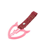 Devil Horns Broken Heart JDM Tsurikawa Drift Subway Train Bus Handle Strap – Universal Car Interior Hanging Charm, Bosozoku Red Clouds Pattern Retro Nylon Strap X1