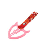 Devil Horns Broken Heart JDM Tsurikawa Drift Subway Train Bus Handle Strap – Universal Car Interior Hanging Charm, Bosozoku Red Waves Pattern Retro Nylon Strap X1