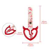 Devil Horns Broken Heart Crystal-Style Ring JDM Tsurikawa Drift Subway Train Bus Handle Strap – Universal Car Interior Hanging Charm, Bosozoku Pink Flowers Pattern Retro Nylon Strap X2