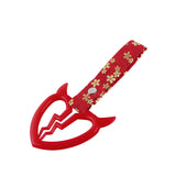 Devil Horns Broken Heart JDM Tsurikawa Drift Subway Train Bus Handle Strap – Universal Car Interior Hanging Charm, Bosozoku Red Flowers Pattern Retro Nylon Strap X1