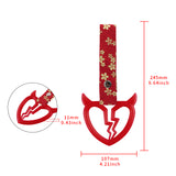 Devil Horns Broken Heart Crystal-Style Ring JDM Tsurikawa Drift Subway Train Bus Handle Strap – Universal Car Interior Hanging Charm, Bosozoku Red Flowers Pattern Retro Nylon Strap X2