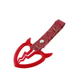 Devil Horns Broken Heart JDM Tsurikawa Drift Subway Train Bus Handle Strap – Universal Car Interior Hanging Charm, Bosozoku Red Clouds Pattern Retro Nylon Strap X1