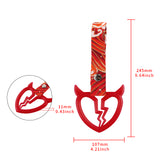 Devil Horns Broken Heart Crystal-Style Ring JDM Tsurikawa Drift Subway Train Bus Handle Strap – Universal Car Interior Hanging Charm, Bosozoku Red Waves Pattern Retro Nylon Strap X2