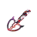 Devil Horns Broken Heart JDM Tsurikawa Drift Subway Train Bus Handle Strap – Universal Car Interior Hanging Charm, Bosozoku Black Cats Pattern Retro Nylon Strap X1