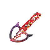 Devil Horns Broken Heart JDM Tsurikawa Drift Subway Train Bus Handle Strap – Universal Car Interior Hanging Charm, Bosozoku Red Dogs Pattern Retro Nylon Strap X1