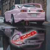 Devil Horns Broken Heart JDM Tsurikawa Drift Subway Train Bus Handle Strap – Universal Car Interior Hanging Charm, Bosozoku Red Flowers Pattern Retro Nylon Strap X1