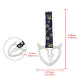 Devil Horns Broken Heart JDM Tsurikawa Drift Subway Train Bus Handle Strap – Universal Car Interior Hanging Charm, Bosozoku Blue Flowers Pattern Retro Nylon Strap X1