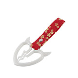Devil Horns Broken Heart JDM Tsurikawa Drift Subway Train Bus Handle Strap – Universal Car Interior Hanging Charm, Bosozoku Red Flowers Pattern Retro Nylon Strap X1
