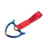 Devil Horns Heart JDM Tsurikawa Drift Subway Train Bus Handle Strap – Universal Car Interior Hanging Charm, Red Nylon X1