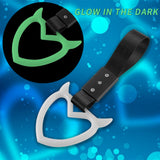 Devil Horns Heart JDM Tsurikawa Drift Subway Train Bus Handle Strap – Universal Car Interior Hanging Charm, Black Nylon X1