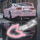 Devil Horns Heart JDM Tsurikawa Drift Subway Train Bus Handle Strap – Universal Car Interior Hanging Charm, Silver Nylon X1