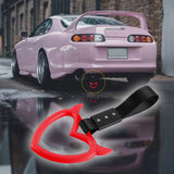 Devil Horns Heart JDM Tsurikawa Drift Subway Train Bus Handle Strap – Universal Car Interior Hanging Charm, Black Nylon X1