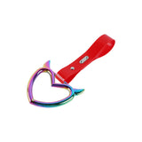 Devil Horns Heart JDM Tsurikawa Drift Subway Train Bus Handle Strap – Universal Car Interior Hanging Charm, Red PVC X2