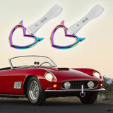 Devil Horns Heart JDM Tsurikawa Drift Subway Train Bus Handle Strap – Universal Car Interior Hanging Charm, White PVC X2