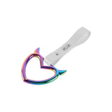 Devil Horns Heart JDM Tsurikawa Drift Subway Train Bus Handle Strap – Universal Car Interior Hanging Charm, White PVC X2