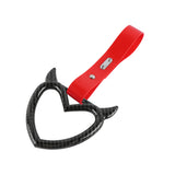 Devil Horns Heart JDM Tsurikawa Drift Subway Train Bus Handle Strap – Universal Car Interior Hanging Charm, Red PVC X2