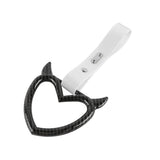 Devil Horns Heart JDM Tsurikawa Drift Subway Train Bus Handle Strap – Universal Car Interior Hanging Charm, White PVC X2