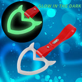Devil Horns Heart JDM Tsurikawa Drift Subway Train Bus Handle Strap – Universal Car Interior Hanging Charm, Red PVC X1