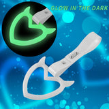 Devil Horns Heart JDM Tsurikawa Drift Subway Train Bus Handle Strap – Universal Car Interior Hanging Charm, White PVC X1