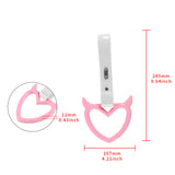Devil Horns Heart JDM Tsurikawa Drift Subway Train Bus Handle Strap – Universal Car Interior Hanging Charm, White PVC X2