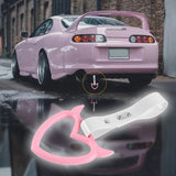 Devil Horns Heart JDM Tsurikawa Drift Subway Train Bus Handle Strap – Universal Car Interior Hanging Charm, White PVC X1